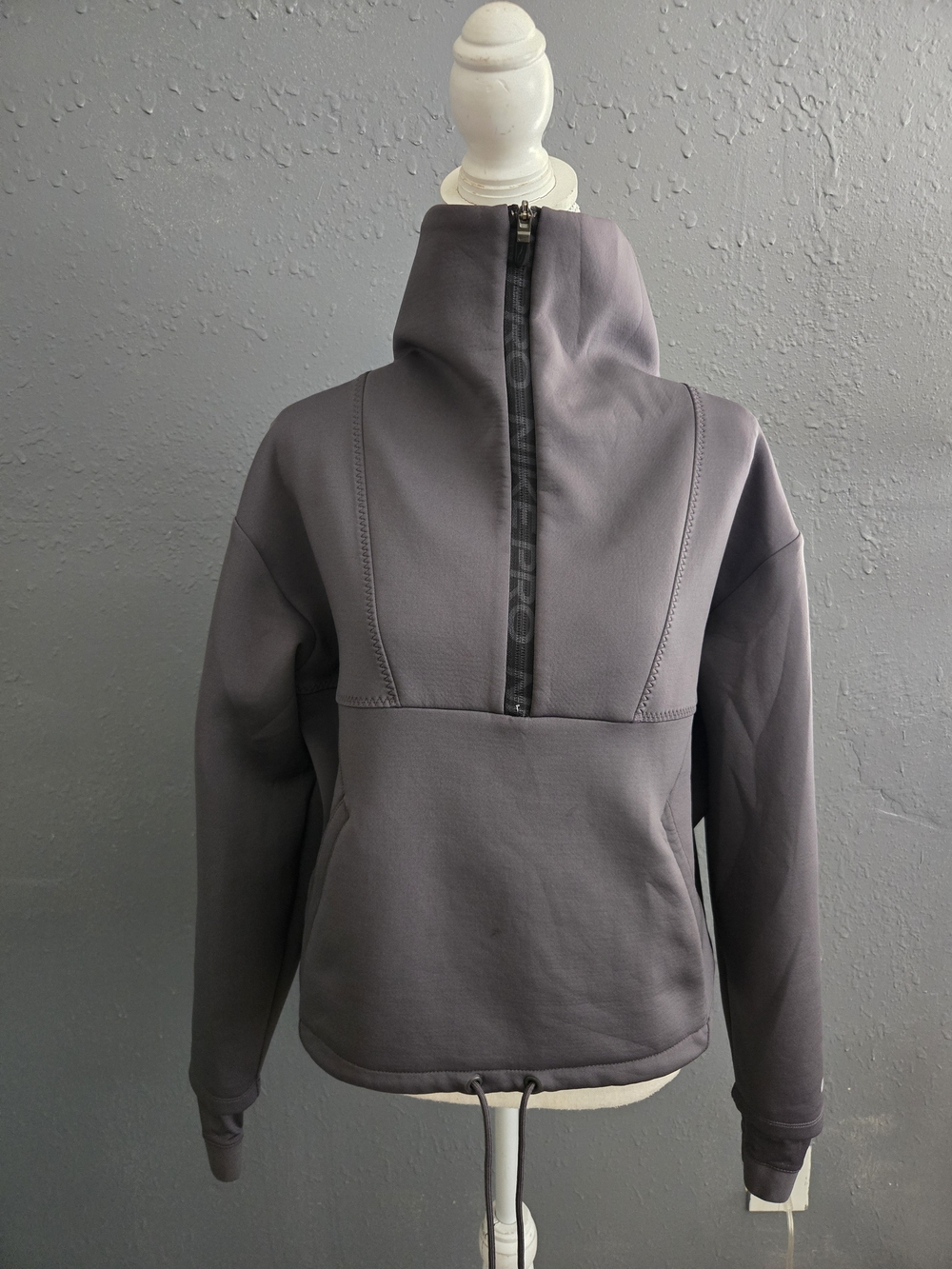 Nike Women's Gray Funnel-Neck Half-Zip Sweatshirt